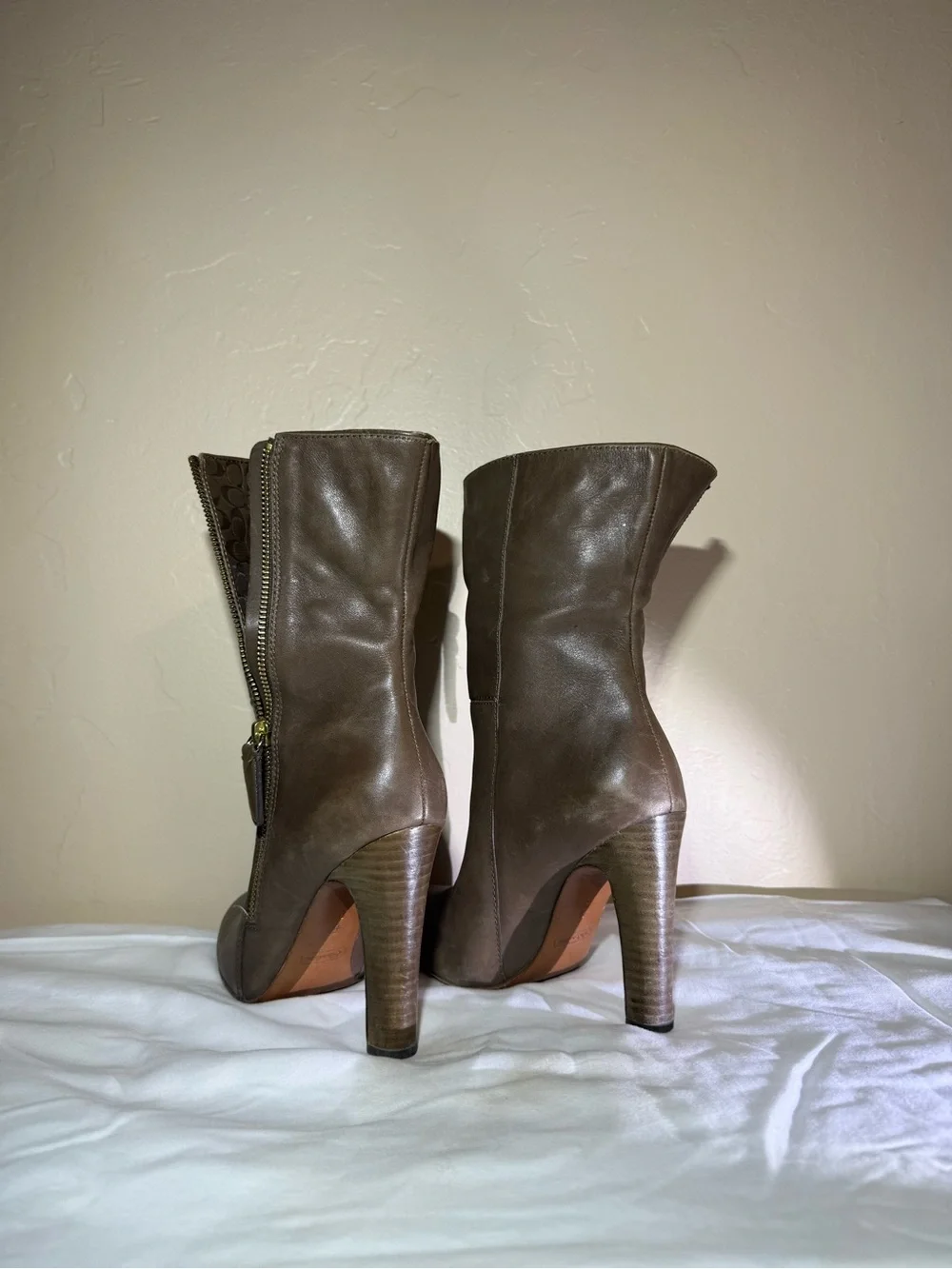 Coach taupe leather